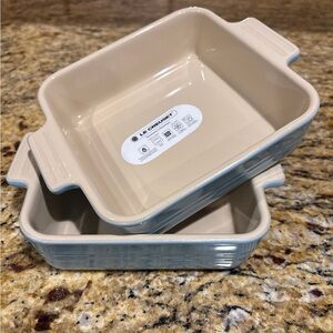NWT Le Creuset Stoneware 14cm Square Dish, set of 2, Sky Blue